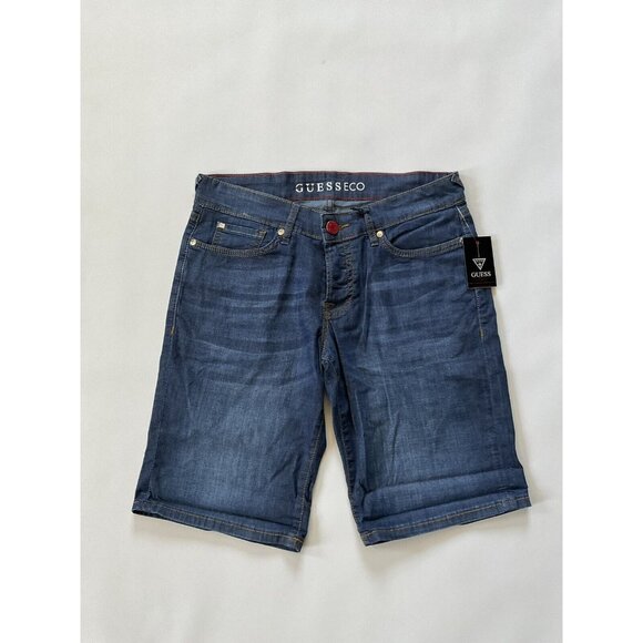 Guess Men's Eco Slim Fit Short Feather Weight Denim In Blue Size 29 - Picture 3 of 8